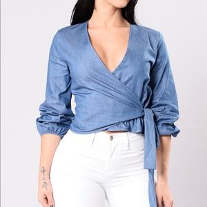 90s Denim tie top